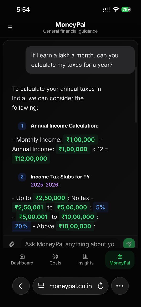 MoneyPal App Screenshot